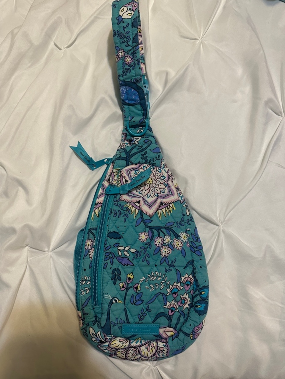Vera Bradley Teal Floral Crossbody Sling Bag